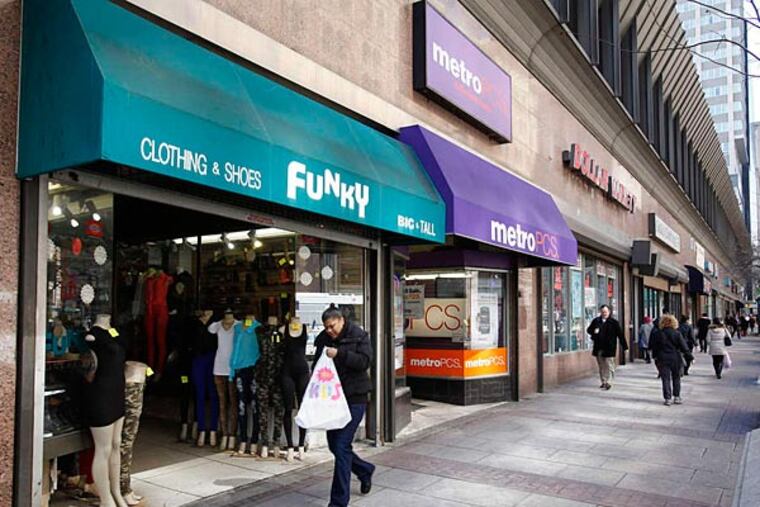 The 1100 block of Market would be dramatically changed under a plan by developer. MICHAEL S. WIRTZ / Staff Photographer