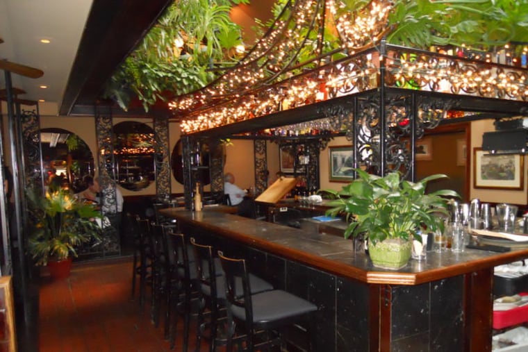 The bar in the rear dining room of Rose Tattoo Cafe, 1847 Callowhill St.