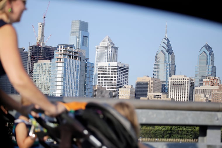 Philadelphia skyline taken from South Street Bridge
