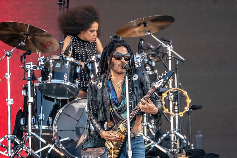 Lenny Kravitz performs during the second weekend of the New Orleans Jazz & Heritage Festival on Sunday, May 4th, 2025. He'll play the Roots Picnic on Sunday.