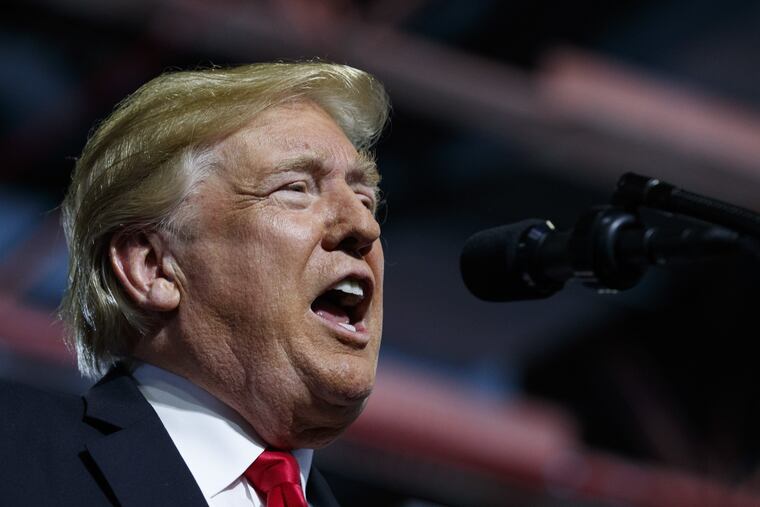 President Trump speaks during a rally at the Four Seasons Arena at Montana ExpoPark, Thursday, July 5, 2018, in Great Falls, Mont.