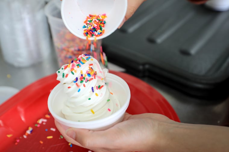 Vanilla bean soft serve ice cream at Baily's Dairy in West Chester, Pa. The milk comes from their cows.