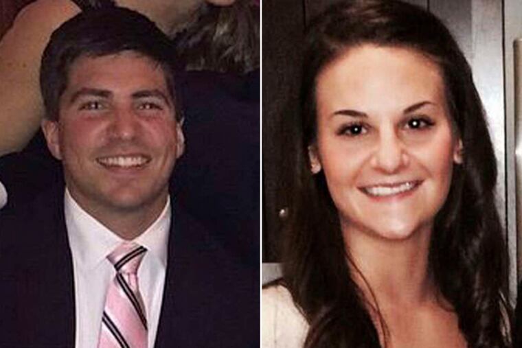 Bryan Botti of Baltimore and Amanda DiGirolomo of Phoenixville were struck by a taxi cab while they were crossing Broad Street.