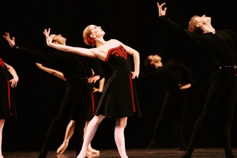 Patricia Barker, Olivier Wevers in the Pennsylvania Ballet's "Five Tangos," at the Merriam.