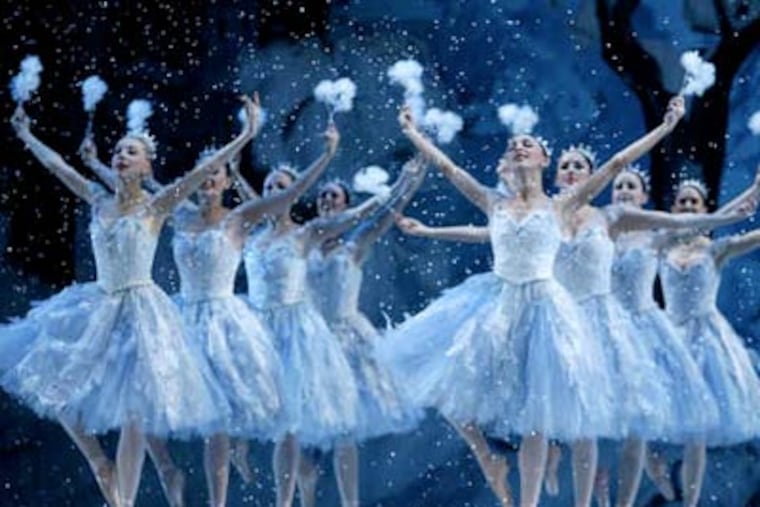 The Snowflakes perform during dress rehearsal of "The Nutcracker," which will open to Philadelphia audiences at the Academy of Music on Dec. 12. (Charles Fox / Staff Photographer)