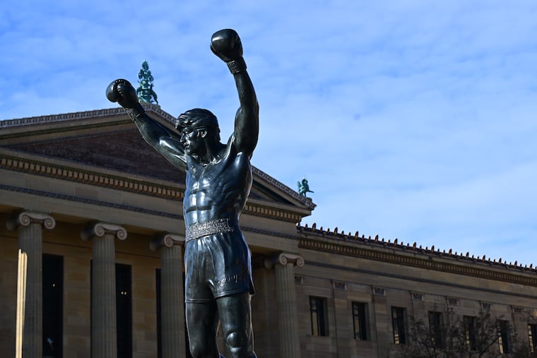 The Rocky statue is shown on Dec. 3, 2024, outside the Philadelphia Museum of Art.