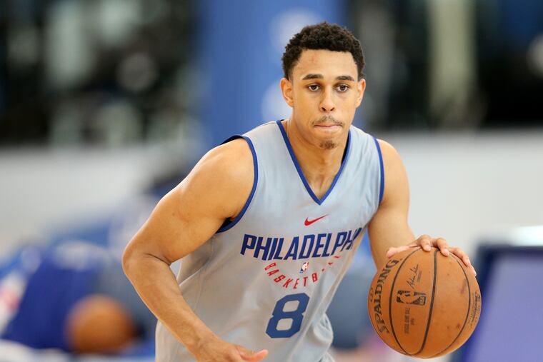 Zhaire Smith dribbling during a practice in July.