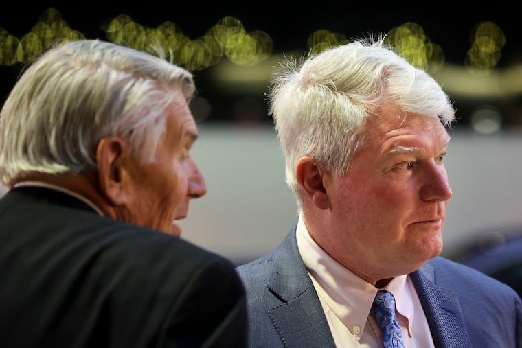 Former labor leader John Dougherty leaves the federal courthouse in Center City Philadelphia on Nov. 9, after proceedings in his federal union embezzlement trial.