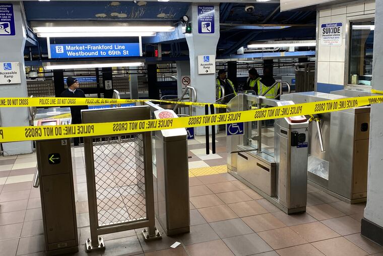 The 8th Street Station on the Market-Frankford Line is blocked after a fatality on Wednesday.