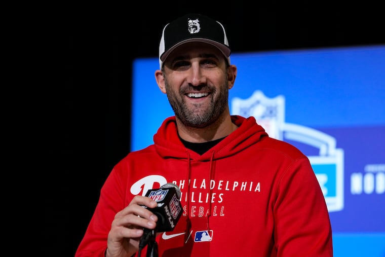 Philadelphia Eagles head coach Nick Sirianni speaks to reporters at the 2023 NFL scouting combine in Indianapolis on Tuesday.