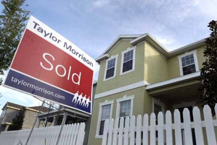 A home, shown Tuesday March 20, 2012, has sold inside the Winthrop subdivision in Riverview, Fla. Americans bought more previously owned homes in April, a hopeful sign that the weak housing market is gradually improving. The National Association of Realtors said Tuesday, May 22, 2012 that home sales rose 3.4 percent last month to a seasonally adjusted annual rate of 4.62 million. (AP Photo/Chris O'Meara)