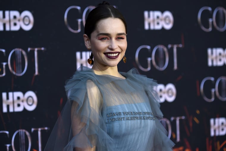 Emilia Clarke attends HBO's "Game of Thrones" final season premiere at Radio City Music Hall on Wednesday, April 3, 2019, in New York. (Photo by Evan Agostini/Invision/AP)