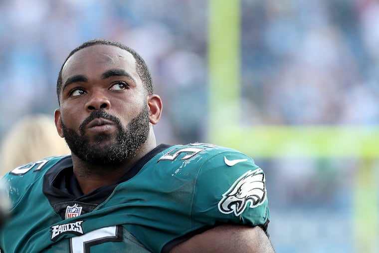 Eagles Brandon Graham walks off the field after the Titans game. The Philadelphia Eagles lose 26-23 in overtime to the Tennessee Titans in Nashville, TN on September 30, 2018.