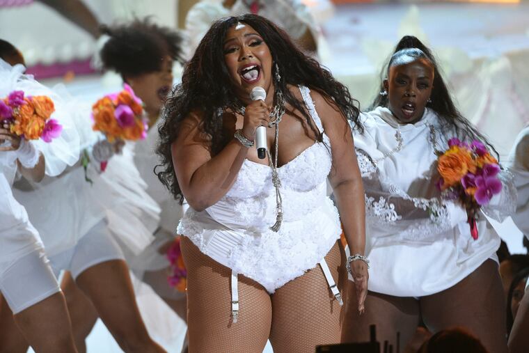 FILE - This June 23, 2019 file photo shows Lizzo performing at the BET Awards on Sunday, June 23, 2019 in Los Angeles. Singer-rapper Lizzo earned eight Grammy Award nominations, Wednesday, Nov. 20, making her the show’s top-nominated act.