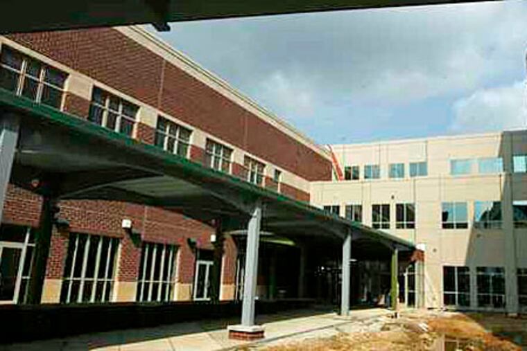 Though this is considered the rear of the new Radnor Middle School it will be the hub of activity.