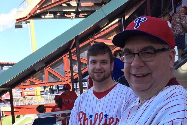 Kevin Boclair, 19, and his father, Len Boclair, 55, both of Broomall. Kevin is hospitalized with a severe lung injury doctors believe is related to vaping.