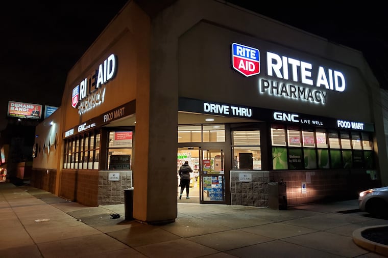 Philadelphia Police are investigating the death of a 28-year-old man while in custody Wednesday, Feb. 12. The man apparently had experienced a drug overdose in the parking lot of this Rite Aid at 4600 block of North Broad Street in Logan and was given naloxone by a pharmacist before officers arrived, police said. He became agitated and, while struggling with officers who tried to handcuff him, was struck in the face and head with a closed fist, police said. He died on the way to the hospital.