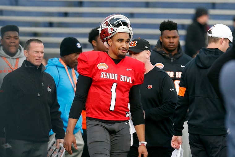 Jalen Hurts is rarely if ever touted for his arm strength, but his "air speed" at the Senior Bowl was well above other 2020 QB prospects.