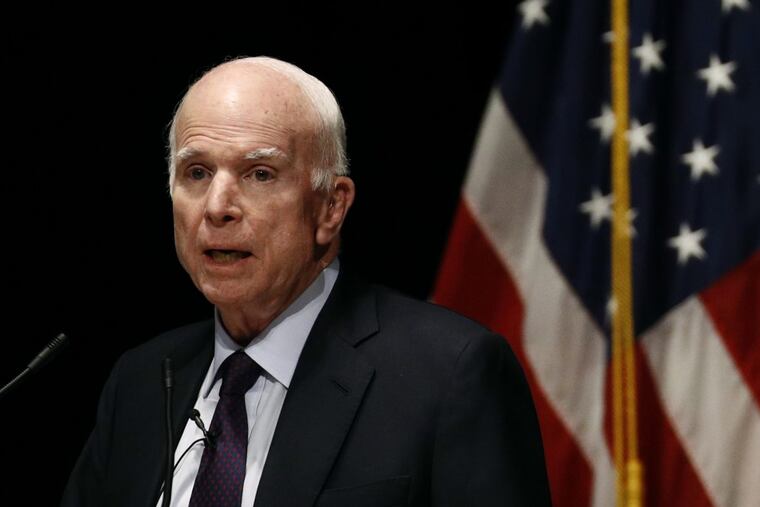 Sen. John McCain (R., Ariz.) speaking at the U.S. Naval Academy in Annapolis, Md., on Oct. 30.