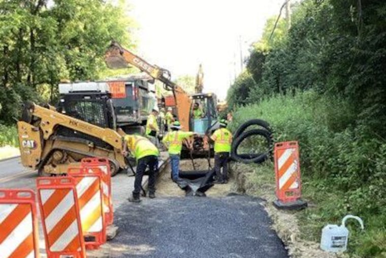 Photo shows road widening as part of the Boot Road bridge replacement project, which will now extend into 2027.
