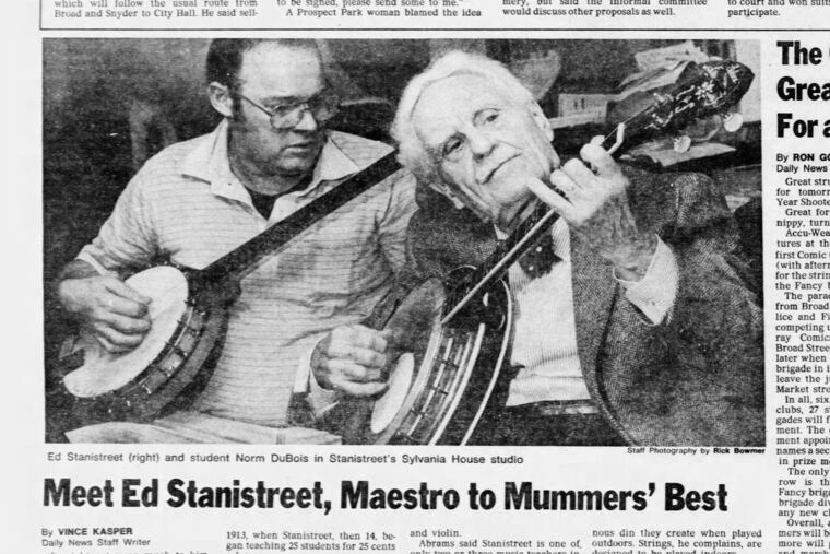 Ed Stanistreet (right) and student Norm DuBois in Stanistreet's Sylvania House studio.