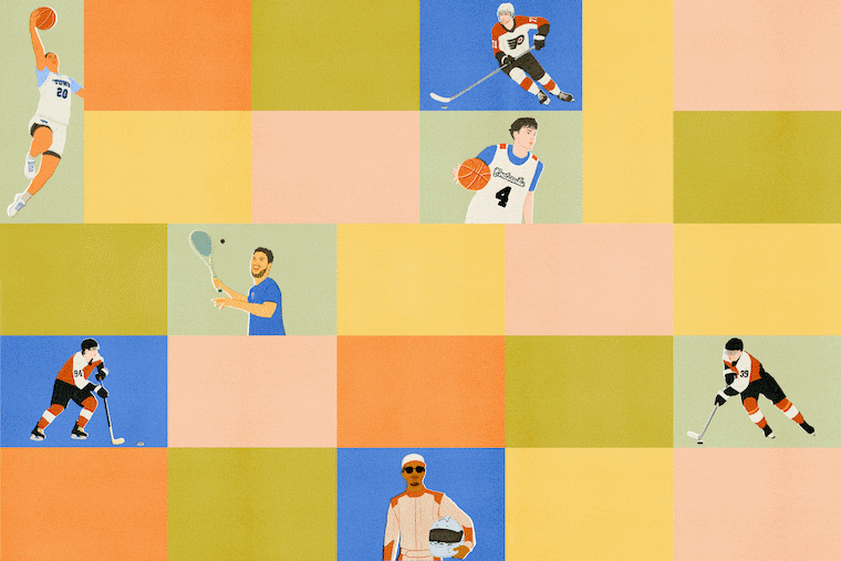 Illustration of the 25 under 25 top athletes in Philly.