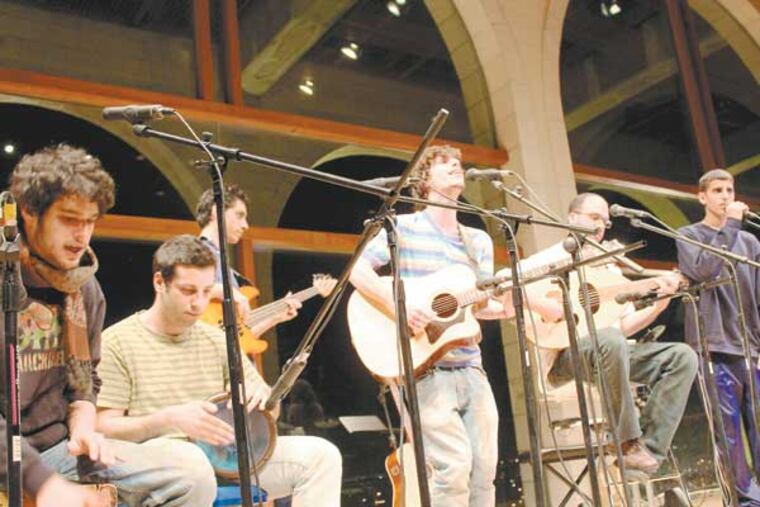 The band Heartbeat, which is made up of Israeli and Palestinian youth, performing at a concert in Jerusalem.