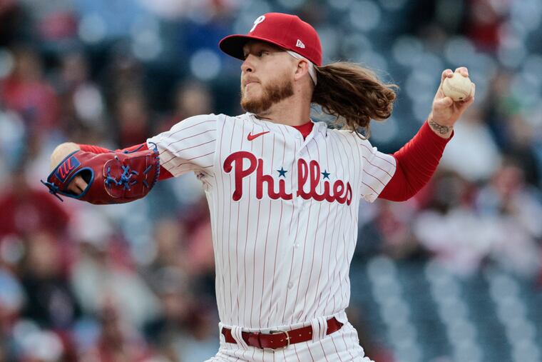 Phillies pitcher Bailey Falter throws against the Mariners during the 1st inning at Citizens Bank Park in Philadelphia, Tuesday, April 25, 2023