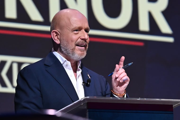 Republican Steve Hilton speaks during the California gubernatorial candidate debate, Feb. 3, 2026, in San Francisco.