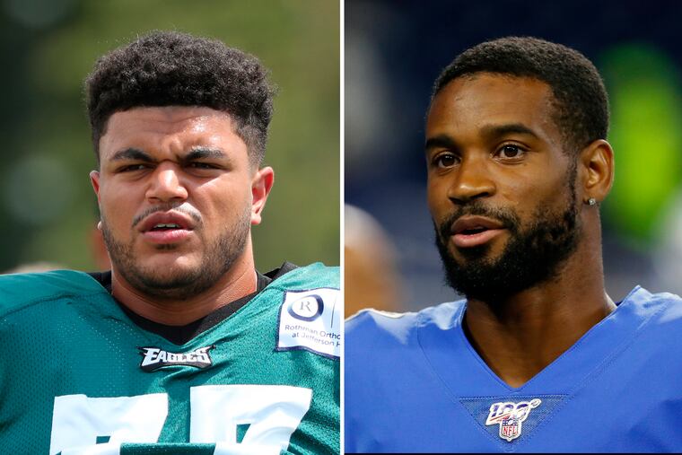 Andre Dillard (left) and Darius Slay