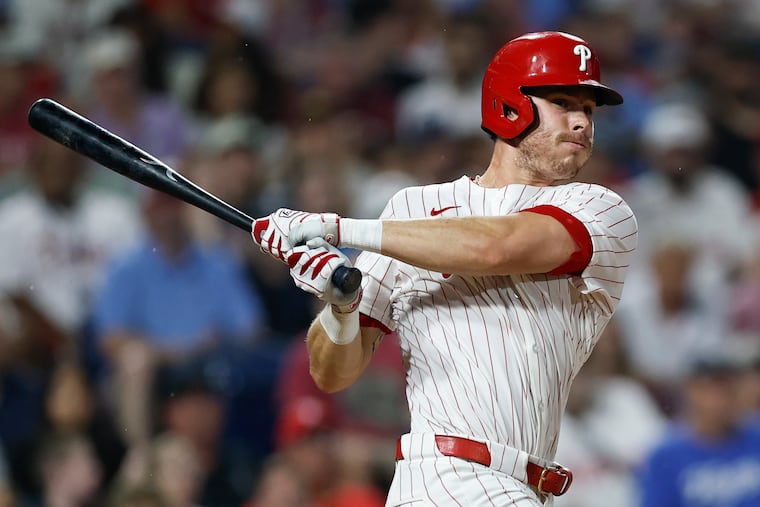 Phillies outfielder Max Kepler batting against San Diego when the Padres were in Philadelphia on June 30.