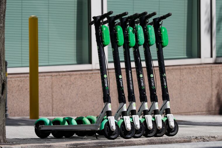 In Atlanta, where eScooters have been banned during night hours, three riders have died since May in crashes that involved a public bus, an SUV and a car. Police in the Atlanta suburb of East Point say a fourth rider was killed there Tuesday in a collision involving his scooter and a truck. (AP Photo/John Bazemore)