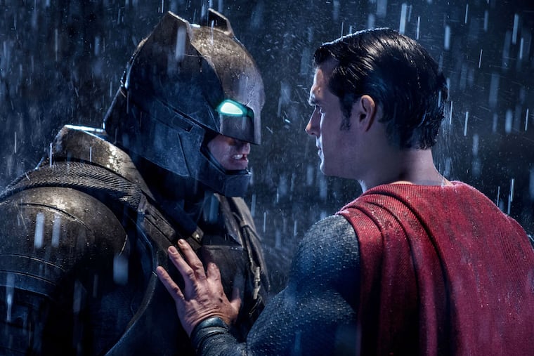 Ben Affleck is Batman and Henry Cavill is Superman in "Batman v Superman: Dawn of Justice."
