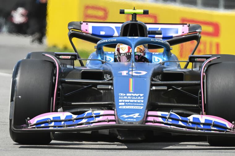 Alpine driver Pierre Gasly, of France, comes onto the track during the Formula One Canadian Grand Prix on June 18 in Montreal.