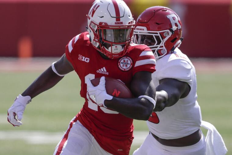 Rutgers linebacker Trevor Morris pursues Nebraska wide receiver JD Spielman during the first half Sept. 23.