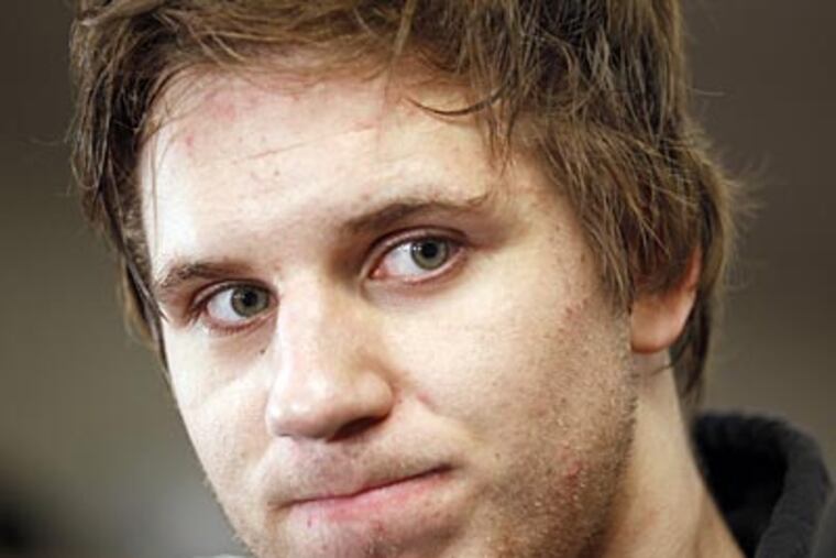 Brayden Schenn admitted to being "a little nervous" for his initial playoff shift. (Yong Kim/Staff Photographer)