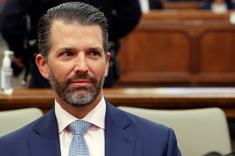 Former President Donald Trump's son and co-defendant, Donald Trump Jr., appears during the Trump Organization’s civil fraud trial on Thursday at the New York Supreme Court.