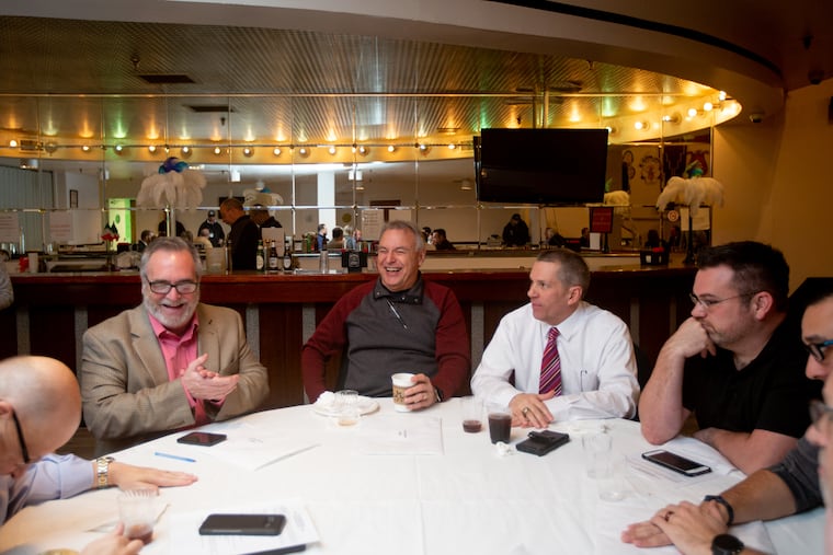 Judges and organizers involved in the Mummers parade have lunch and a meeting at the Mummers Museum December 28, 2018. Mummers parade judges meet every year for a lunch to prepare for the parade.