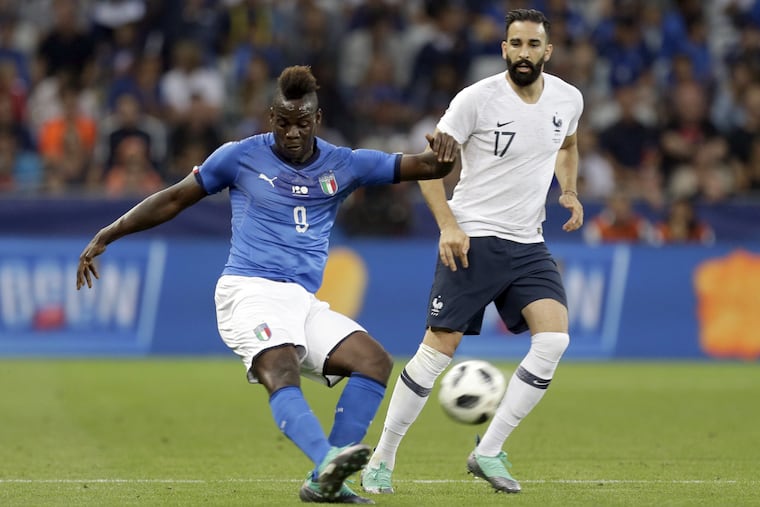 Mario Balotelli in action for Italy's national team this summer.