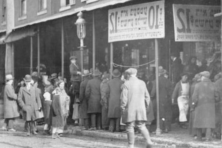 Philadelphia residents protest an increase in the price of Kosher meats during a demonstration in 1917.