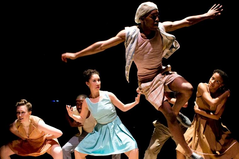 Dorrance Dance, known for interspersing group numbers with the more usual tap solos, performs in its Philadelphia debut at Prince Theater.