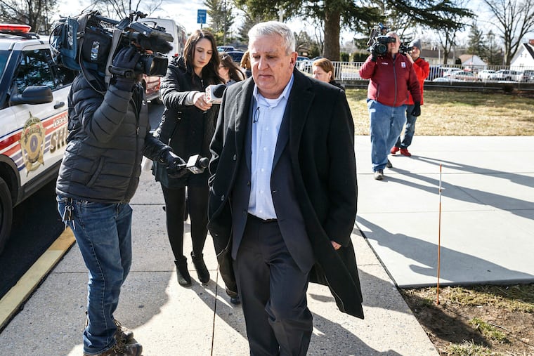 Mike Folmer leaving the Lebanon County courthouse in February.