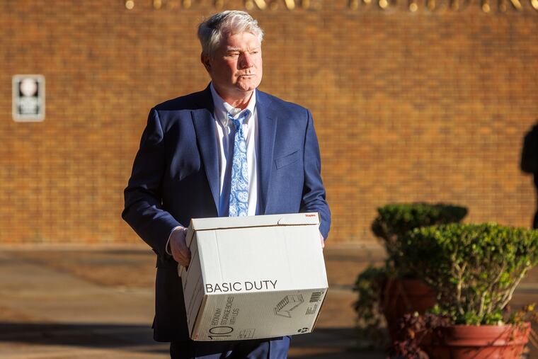 Former labor leader John Dougherty arrives at the federal courthouse in Center City Philadelphia on Monday for the start of the fourth week of his union embezzlement trial.