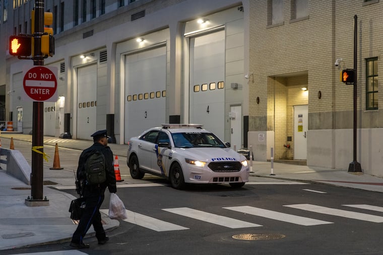 A Lyft driver drove to Philadelphia police headquarters after being shot near 24th and Poplar in Philadelphia early Wednesday morning.