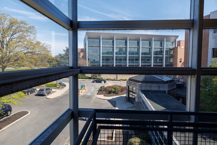 Exteriors of Crozer-Chester Medical Center, 1 Medical Center Blvd., Upland, PA, Wednesday, April 23, 2025. This hospital is closing. Picture taken from parking structure stairs.
