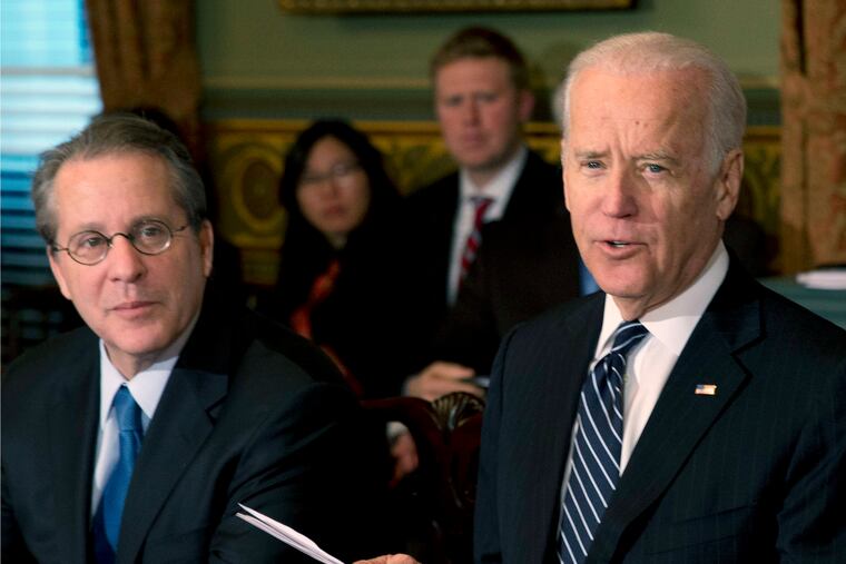 Gene Sperling (left), with then-Vice President Joe Biden in January 2014.