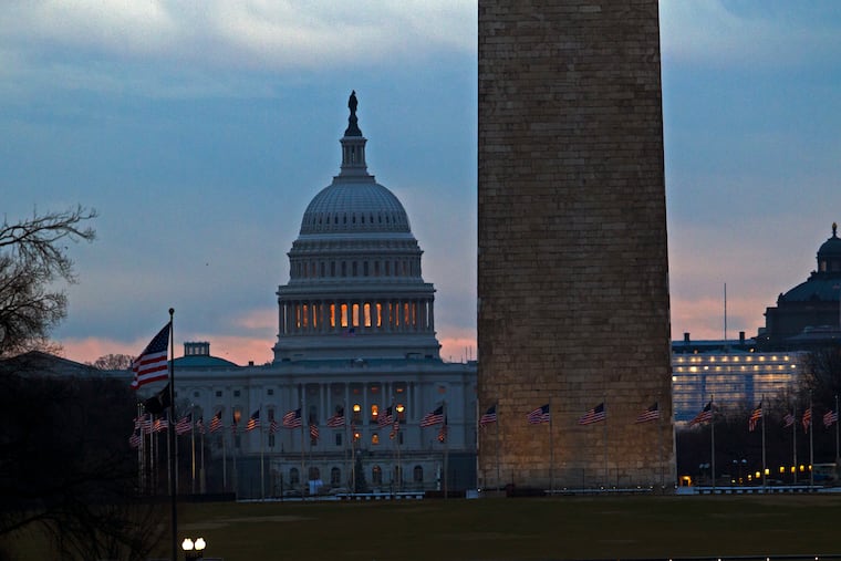 The U.S. Capitol is seen early in the morning in Washington, Tuesday, Jan. 1, 2019, as a partial government shutdown stretches into its third week. A high-stakes move to reopen the government will be the first big battle between Nancy Pelosi and President Donald Trump as Democrats come into control of the House. (AP Photo/Jose Luis Magana)