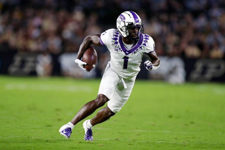 The Eagles are hoping that first-round pick Jalen Reagor, shown running for a big gain against Purdue last season, can give them the kind of outside pass-catching threat they've been lacking.