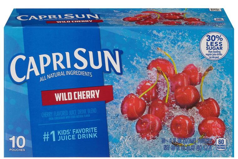 Capri Sun said it is recalling about 5,760 cases of its Wild Cherry flavored juice blend. The “Best When Used By” date on the packages is June 25, 2023.