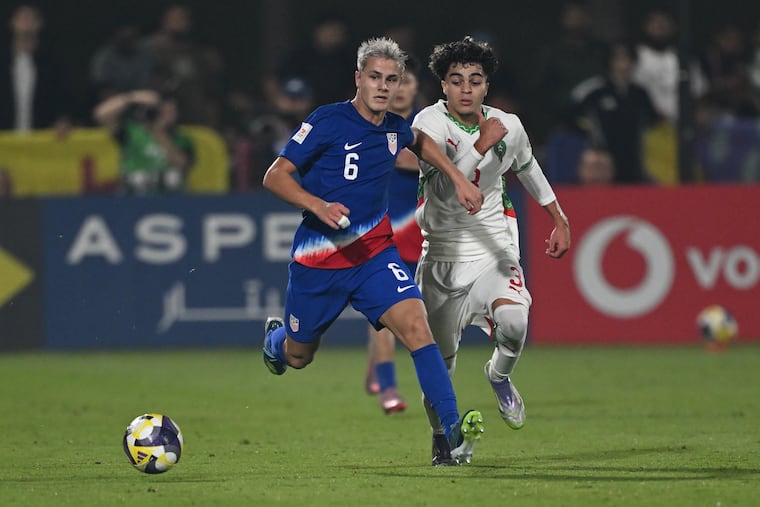 Cavan Sullivan (left) in action for the United States at the under-17 World Cup earlier this month.